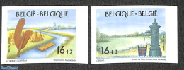Belgium 1995 Museums 2v, Imperforated, Mint NH, Nature - Water, Dams & Falls - Art - Museums - Unused Stamps