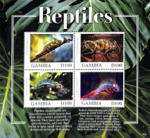 Gambia 2019 Reptiles 4v M/s, Mint NH, Nature - Animals (others & Mixed) - Reptiles - Gambie (...-1964)