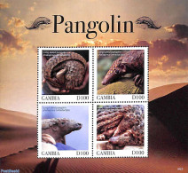 Gambia 2019 Pangolin 4v M/s, Mint NH, Nature - Animals (others & Mixed) - Gambia (...-1964)