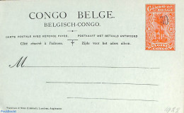 Congo Belgium 1921 Reply Paid Postcard 30on10/30on10c, Unused Postal Stationary, Nature - Trees & Forests - Rotary Club