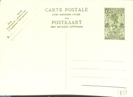 Congo Belgium 1951 Reply Paid Postcard 1.20/1.20, Unused Postal Stationary, Nature - Trees & Forests - Rotary, Lions Club