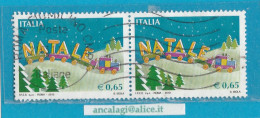 USATI ITALIA 2010 - Ref.1178A "NATALE" 1 Val. In Coppia - - 2001-10: Usati