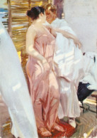 "Joaquin Sorolla. The Pink Robe(after The Bath" Fine Painting, Modern Spanish Postcard - Paintings