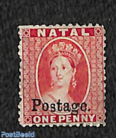 Natal 1869 1d, Postage. Overpr. 13.5mm, Used, Used Stamps - Natal (1857-1909)
