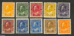 Canada 1922 Definitives, George V 10v, Unused (hinged) - Nuevos