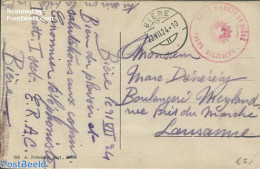 Switzerland 1924 Fieldpost Card From Biere To Laussane, Postal History - Lettres & Documents