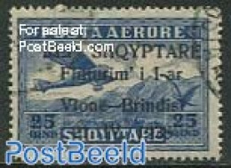 Albania 1928 25Q, Stamp Out Of Set, Unused (hinged), Nature - Transport - Birds - Aircraft & Aviation - Vliegtuigen