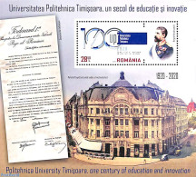 Romania 2020 Polytechnical University Timisoara S/s, Mint NH, Science - Education - Unused Stamps
