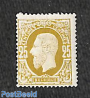 Belgium 1889 25c, Oliveyellow, Perf. 15, Stamp Out Of Set, Mint NH - Ongebruikt