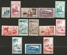 MAROC Colo:, **,*, N° YT 223, 224/5, 226 Ch, 228 Ch, 228A Ch, 229/231, 231A/B Ch, 232/4 Ch, Ens. De 13 Tp, TB - Unused Stamps