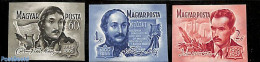 Hungary 1955 Poets 3v, Imperforated, Mint NH, Art - Authors - Nuevos