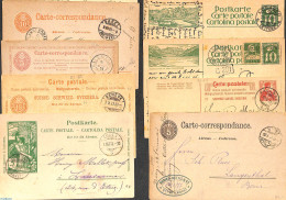 Switzerland 1900 Lot Of 10 Swiss Postcards, Used, Used Postal Stationary - Brieven En Documenten