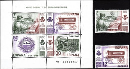 SPAIN 1981 Post And Telecommunications Museum. Complete Set And Souv Sheet, MNH - Poste