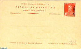 Argentina 1923 Reply Paid Postcard 5/5c MUESTRA, Unused Postal Stationary - Lettres & Documents