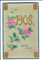 1908   Bonne Année   E.S. D. Serie 536    Reliëf Kaart - Año Nuevo