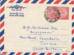 India 1967 Aerogramme To UK, Used Postal Stationary, Transport - Aircraft & Aviation - Covers & Documents