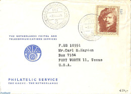 Netherlands 1956 Letter With NVPH No. 675, Postal History, Art - Rembrandt - Brieven En Documenten