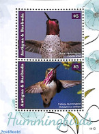 Antigua & Barbuda 2014 Hummingbirds 2v M/s, Mint NH, Nature - Birds - Antigua Y Barbuda (1981-...)