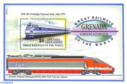 Grenada Grenadines 1992 Pendolino Four-car Train S/s, Mint NH, Transport - Railways - Trains