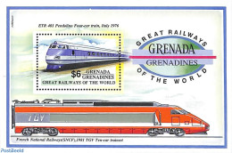 Grenada Grenadines 1992 Pendolino Four-car Train S/s, Mint NH, Transport - Railways - Treni