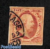 Netherlands 1852 10, Plate V, Used, Used Or CTO - Usati