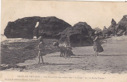 85.  CROIX DE VIE A SION. CPA. VUE D'ENSEMBLE DES ROCHERS DITS LE "CHAOS" ET LA "TROUEE". ANIMATION. ENFANTS ET CHIEN - Saint Gilles Croix De Vie