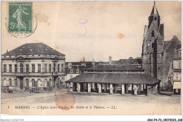 ADCP4-72-0394 - MAMERS - L'église Saint-nicolas - Les Halles Et Le Théâtre  - Mamers