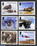 Falkland Islands 2021 Tourism 6v, Mint NH, Nature - Transport - Birds - Sea Mammals - Aircraft & Aviation - Ships And .. - Aviones