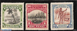 Penrhyn 1927 Definitives 3v, Unused (hinged), History - Transport - Ships And Boats - Boten