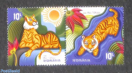 Romania 2022 Year Of The Tiger 2v [:], Mint NH, Nature - Various - Cat Family - New Year - Unused Stamps