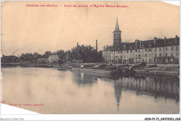 ADWP1-71-0014 - CHALON-SUR-SAONE - Port Du Canal Et église Saint-cosme  - Chalon Sur Saone