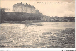 ADCP8-72-0722 - SABLE - Inondations De Janvier 1910 - Vue Du Barrage  - Sable Sur Sarthe