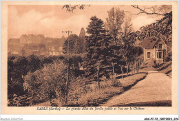 ADCP7-72-0704 - SABLE - La Grande Allée Du Jardin Public Et Vue Sur Le Château  - Sable Sur Sarthe