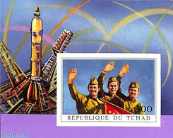 Chad 1972 Space Exploration S/s, Imperforated, Mint NH, Transport - Space Exploration - Otros & Sin Clasificación