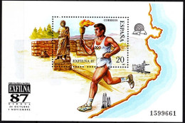 SPAIN 1987 Philately: Stamp Expo EXFILNA'87. Olympic Torch, Antic Statue, MNH - Sommer 1988: Seoul
