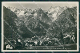 Aosta Courmayeur Sfondo Ghiacciai Catena Monte Bianco Foto Cartolina MX3603 - Aosta