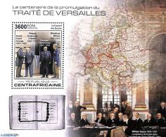 Central Africa 2020 Treaty Of Versailles S/s, Mint NH, History - Various - Maps - World War I - Geografia