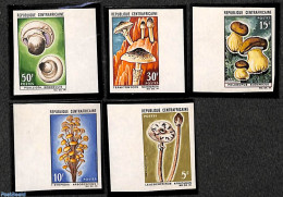 Central Africa 1967 Mushrooms 5v, Imperforated, Mint NH, Nature - Mushrooms - Pilze