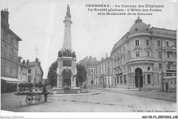 ADYP8-73-0720 - CHAMBERY - La Colonne Des éléphants - La Société Générale - L'hôtel Des Postes Et Le Boulevard  - Chambery