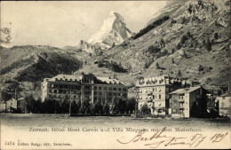 CPA Zermatt Kanton Wallis Schweiz, Hotel Mont Cervin, Villa Margerina, Matterhorn - Autres & Non Classés