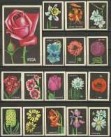 RUSSIA 1972 Matchbox Labels - Flowers - III (catalog # 235) - Luciferdozen - Etiketten