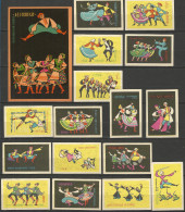 RUSSIA 1961 Matchbox Labels - Folk Dance Ensemble Of The USSR (catalog # 76) - Zündholzschachteletiketten