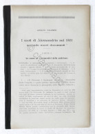 A. Colombo - I Moti Di Alessandria Nel 1821 Secondo Nuovi Documenti - 1920 Ca. - Altri & Non Classificati