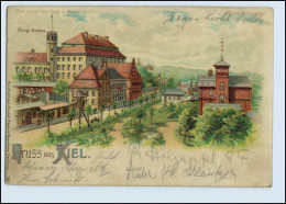 N1515/ Gruß Aus Kiel Meteor Halt Gegen Licht Litho AK 1903 - Tegenlichtkaarten, Hold To Light