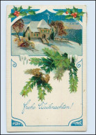 W8L93/ Weihnachten Schöne Litho Prägedr. AK 1919 - Autres & Non Classés