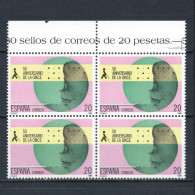 1988 ORG. CIEGOS DE ESPAÑA O.N.CE. EN BLOQUE ** EDI 2985, YT 2601, Mi 2865, Sg #2998 - Unused Stamps
