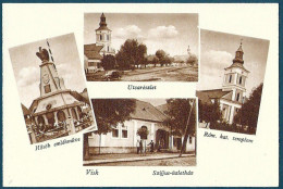 Ukraine / Hungary: Visk (Viskove / Viskovo / Viska), Catholic Church - Hero Statue - SZIJJUS Shop - Street View Cca1940 - Ucrania