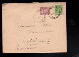 AFFRANCHISSEMENT COMPOSE SUR LETTRE DE OLLIERGUES PUY DE DOME 1947 - Tariffe Postali