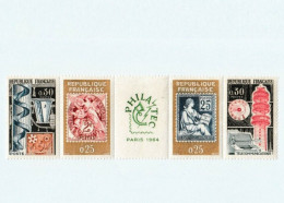 France - Philatec Paris 1964 Bande De 4 Timbres Neufs YT 1417A - Unused Stamps