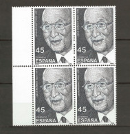 ESPAÑA 1988. JEAN MONNET ** EDI 2931, Yt 2600, Mi 2866 En Bloque - Unused Stamps